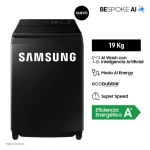 LAVADORA SAMSUNG 19KG WA80F19S8B AI WASH ECOBUBBLE™ NEGRA - Imagen 2