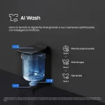 LAVADORA SAMSUNG 19KG WA80F19S8B AI WASH ECOBUBBLE™ NEGRA - Imagen 9