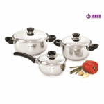 Ollas Record Basic Set Acero Inoxidable 6pz con Tapa/Acero