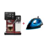 Cafetera Primalatte automática 19 Bares BVSTEM6701B+Plancha vapor Oster 4801L