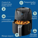 Freidora de Aire de 4 Litros OSTER  Digital Negro CKSTAF40DDF - Imagen 4