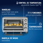 Horno Con Freidora de Aire OSTER de 25 Litros 5 Funciones TSSTTVLS25 - Imagen 6