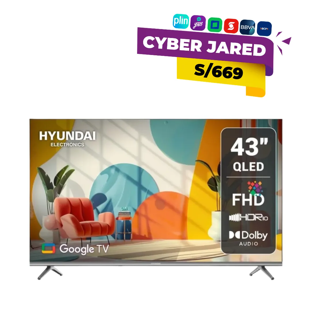 HYLED4326QG.webp Televisor Hyundai 43" QLED Full HD con Google TV y Dolby Audio - HYLED4326QG - Imagen 1