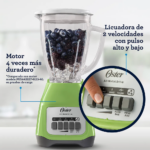 Combo Oster: Licuadora de 2 Velocidades con Vaso de Vidrio + Cuchilla Adicional - Imagen 2