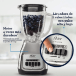 Licuadora OSTER de 2 Velocidades con Vaso de Vidrio Plata BLSTKAG-NPB - Imagen 2