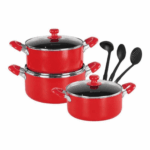 Ollas Antiadherente Finezza FZ-1609T 9 Piezas – Rojo