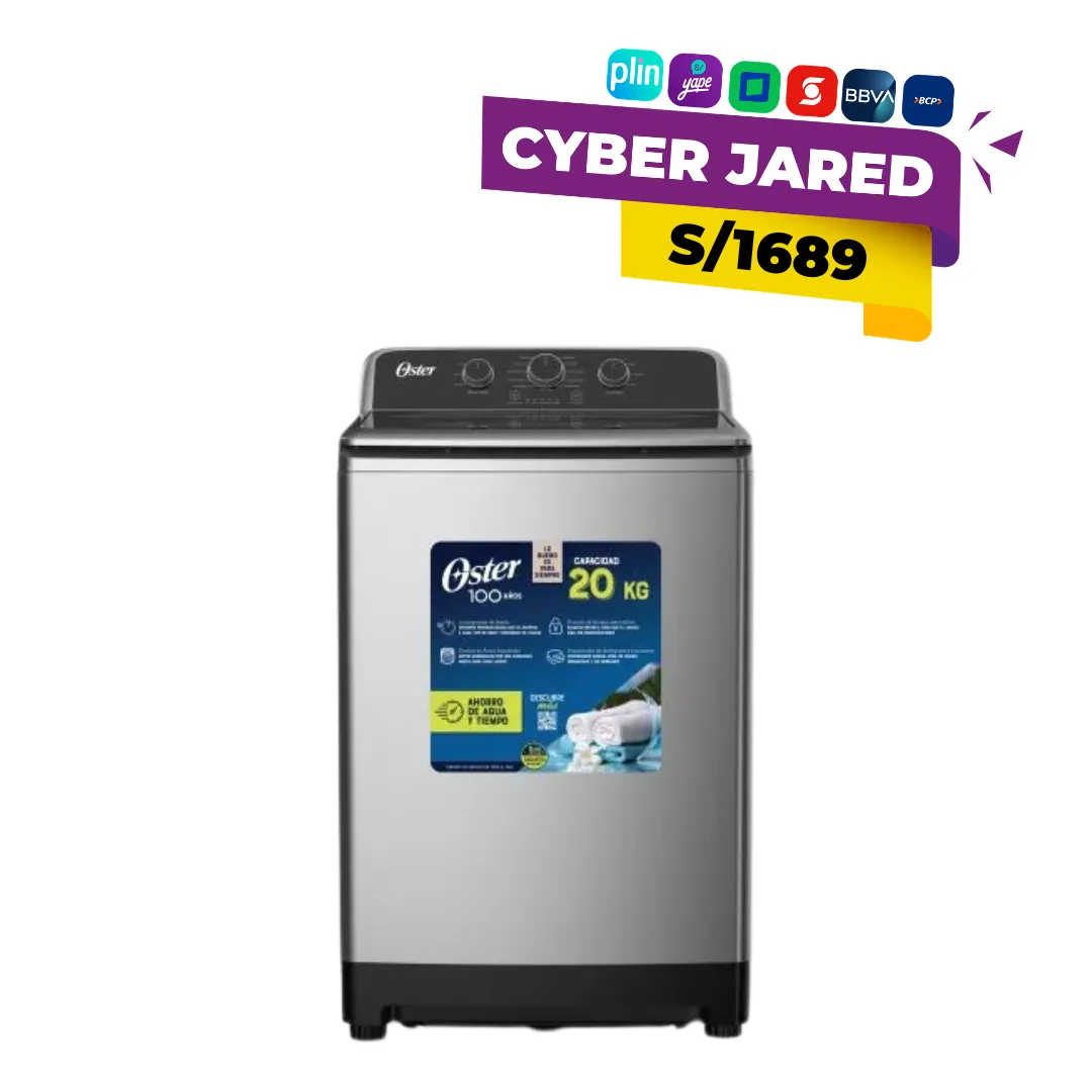 OS-PWSMDW201S.webp Lavadora Oster 20kg Carga Superior Inverter en Color Plata (OS-PWSMDW201S) - Imagen 1