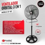 Ventilador de 18 Pulgadas FUJITEC Sistema Turbo 3 en 1 Negro CF-187 - Imagen 2