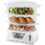 Vaporera De Alimentos Oster  Con 3 Bandejas Digital CKSTST7712-053 - Blanco