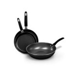 Tripack de Sartenes RECORD Wok de 28 cm y Antiadherente de 18 cm y 22 cm